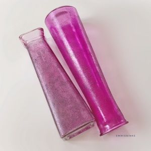 Custom Painted, Glitter Texture Glass Vase Set